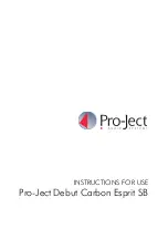 Предварительный просмотр 1 страницы Pro-Ject Audio Systems Debut Carbon Esprit SB Instructions For Use Manual