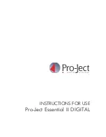 Предварительный просмотр 1 страницы Pro-Ject Audio Systems Essential II DIGITAL Instructions For Use Manual