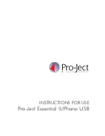 Предварительный просмотр 1 страницы Pro-Ject Audio Systems Essential II/Phono USB Instructions For Use Manual