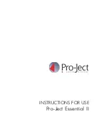 Предварительный просмотр 1 страницы Pro-Ject Audio Systems Essential II Instructions For Use Manual