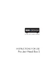 Предварительный просмотр 1 страницы Pro-Ject Audio Systems Head Box S Instructions For Use