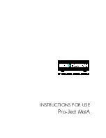 Pro-Ject Audio Systems MaiA Instructions For Use Manual предпросмотр