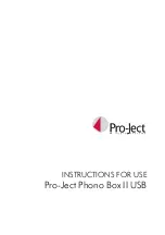 Pro-Ject Audio Systems Phono Box II USB Instructions For Use предпросмотр