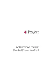 Предварительный просмотр 1 страницы Pro-Ject Audio Systems Phono Box SE II Instructions For Use