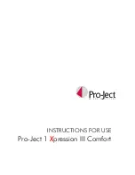 Pro-Ject Audio Systems Pro-Ject 1 Xpression III Comfort Instructions For Use Manual предпросмотр