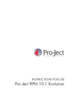 Предварительный просмотр 1 страницы Pro-Ject Audio Systems RPM 10.1 Evolution Instructions For Use Manual