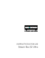 Preview for 1 page of Pro-Ject Audio Systems Stream Box S2 Ultra Instructions For Use Manual