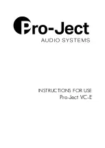 Pro-Ject Audio Systems VC-E Instructions For Use Manual preview