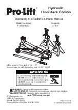 Pro-Lift F-2330BMC Operating Instructions & Parts Manual preview