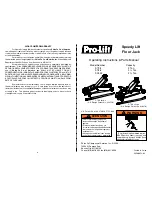 Предварительный просмотр 1 страницы Pro-Lift F-798 Operating Instructions & Parts Manual