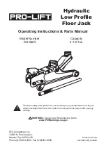 Preview for 1 page of Pro-Lift SG-5625 Operating Instructions & Parts Manual