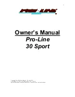 Preview for 1 page of Pro-Line Boats 2000 30 Sport Owner'S Manual