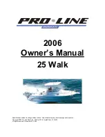 Pro-Line Boats 2006 25 Walk Owner'S Manual preview