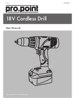 pro.point 18V Cordless Drill User Manual preview