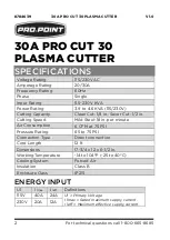 Предварительный просмотр 2 страницы pro.point 30A PRO CUT 30 User Manual