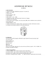 Preview for 2 page of Pro-Sl LED-PAR 631 INT ACCU User Manual