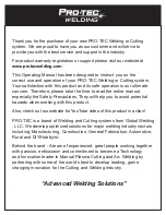 Preview for 2 page of Pro-Tec Welding G1621500 Operating Manual