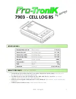 Preview for 1 page of Pro-Tronik CELL LOG 8S Manual