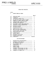 Preview for 3 page of PRO WELD INTERNATIONAL ARC 800 Operation/Maitenance Manual