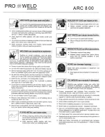 Preview for 5 page of PRO WELD INTERNATIONAL ARC 800 Operation/Maitenance Manual