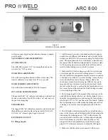 Preview for 10 page of PRO WELD INTERNATIONAL ARC 800 Operation/Maitenance Manual