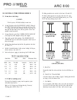 Preview for 12 page of PRO WELD INTERNATIONAL ARC 800 Operation/Maitenance Manual