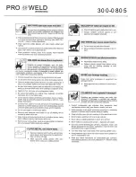 Preview for 5 page of Pro-Weld AG-805 Operation And Maintenance Manual