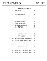 Preview for 3 page of Pro-Weld CD-212 Operation & Maintenance Manual