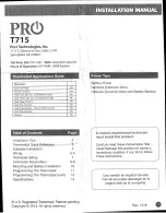 Pro1 IAQ True Comfort T715 Installation Manual предпросмотр