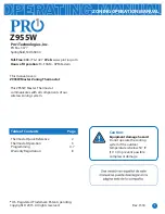 Pro1 Technologies Z955W Zoning Operation Manual preview