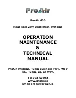 Предварительный просмотр 1 страницы ProAir 600 Operation Maintenance & Technical Manual