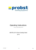 Preview for 1 page of probst EASYFILL EF-H Operating Instructions Manual