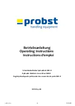 Предварительный просмотр 1 страницы probst SDH-H Series Operating Instructions Manual