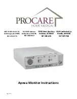 Procare Apnea Monitor Instructions Manual preview