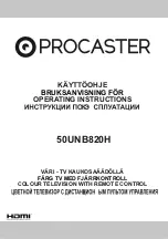 Preview for 1 page of PROCASTER 50UNB820H Operating Instructions Manual