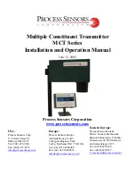 Process Sensors MCT 300 Installation And Operation Manual preview