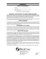 Предварительный просмотр 32 страницы Procom pcnsd25rt Owner'S Operation And Installation Manual