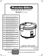 Proctor-Silex 37540-CE Series Operation Manual preview