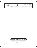 Preview for 20 page of Proctor-Silex 37540 Series Operation Manual