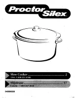 Proctor-Silex Slow Cooker User Manual preview