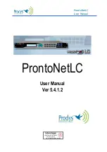 Prodys ProntoNet LC User Manual предпросмотр