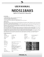 PROEL NEOS118AXS User Manual preview