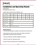 Preview for 2 page of PROF 501978271 Installation And Operating Manual