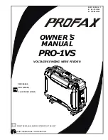 PROFAX PRO-1VS Owner'S Manual preview