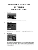 Professional Sound Corporation DV Promix 3 Quick Start Manual preview