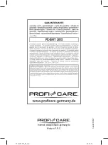 Preview for 142 page of Profi Care PC-BHT 3015 Instruction Manual