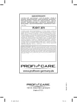 Предварительный просмотр 80 страницы Profi Care PC-BHT 3074 Instruction Manual