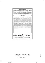 Preview for 82 page of Profi Care PC-BS 3036 A Instruction Manua