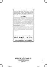 Preview for 58 page of Profi Care PC-BS 3039 Instruction Manual