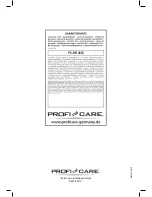 Preview for 66 page of Profi Care PC-HR 3023 Instruction Manual